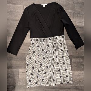 Diane Von Furstenberg Black and White Maze Dress